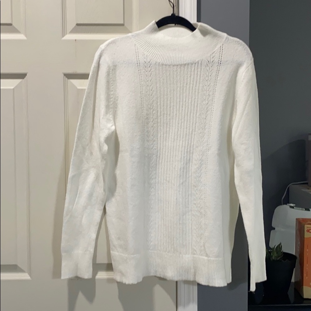White knit sweater